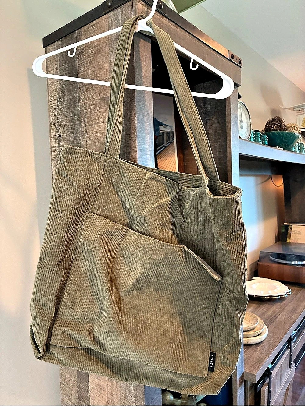 Corduroy Tote Bag Green